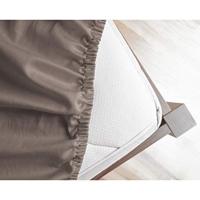 Primaviera Deluxe Topper Satijn Hoeslaken Taupe 90 x 220 cm - thumbnail