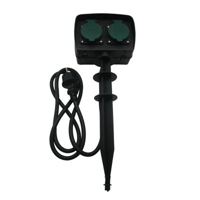 Enzo Stopkontakt dubbel met timer spatwaterdicht spie 5070110