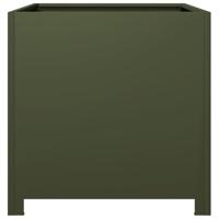 Plantenbak 50x50x50 cm staal olijfgroen - thumbnail