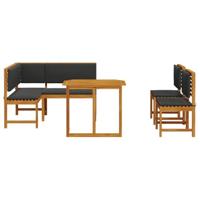 Tuinbankset 4 pcs Bruin Massief acaciahout - thumbnail