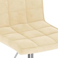 Eetkamerstoelen draaibaar 6 st fluweel crèmekleurig - thumbnail