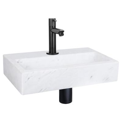 Differnz Differnz Flat fonteinset marmer - kraan recht mat zwart Differnz Differnz Flat fonteinset marmer - kraan recht mat zwart