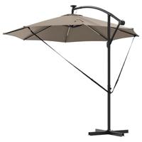 Cantilever Banana Parasol met slot Taupe 294 x 294 x 248 cm - thumbnail