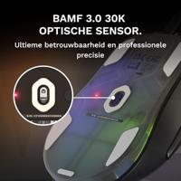 Glorious Gaming - bekabelde gamingmuis Model D3 - Ultralicht 57 g, optische knoppen met klikrate van 130M, 30K DPI BAMF 3.0-sensor, 750 IPS-tracking, 50G-versnelling, ondersteunt elk griptype - Zwart - thumbnail