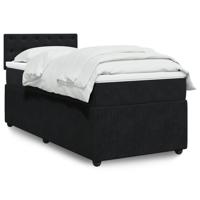 Boxspring met matras fluweel zwart 90x190 cm - thumbnail