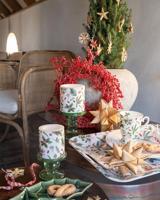 Ambiente Kaars klein Winter greenery wit - thumbnail