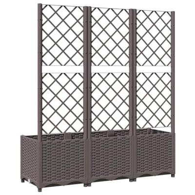 VidaXL Plantenbak met trellis bruin 120x40x136 cm pp
