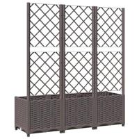 VidaXL Plantenbak met trellis bruin 120x40x136 cm pp - thumbnail