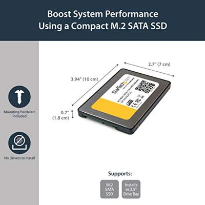 StarTech.com M.2 SSD naar 2.5 inch SATA III Adapter, M.2 Solid State Drive Converter met Beschermende Behuizing, Hoogte 9.5mm (SAT2M2NGFF25)