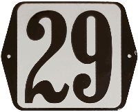Huisnummer naambordje standaard 15x12 cm nummer 29 - Warentuin mix - thumbnail