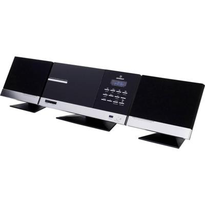 UNIVERSUM MS 400 Stereoset AUX, Bluetooth, CD, MP3, DAB+, FM, SD, USB Incl. afstandsbediening, Incl. luidspreker 2 x 6 W Zwart/zilver