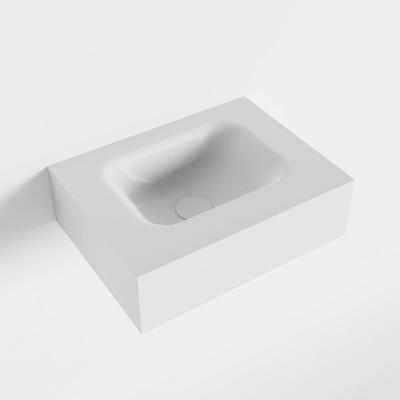 MONDIAZ LEX Talc vrijhangende solid surface wastafel 40cm. Positie wasbak midden MONDIAZ LEX Talc vrijhangende solid surface wastafel 40cm. Positie wasbak midden