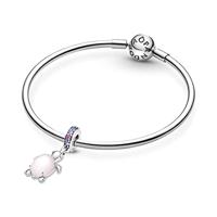 Pandora 798939C02 Hangbedel Pink Sea Turtle zilver-muranoglas-kristal roze - thumbnail