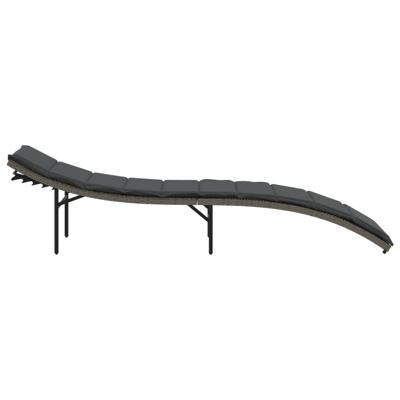 Ligbedden 2 st met kussens poly rattan grijs - thumbnail
