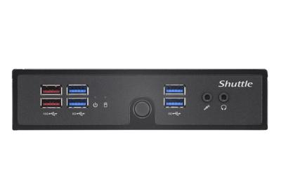 Shuttle XPC Slim Barebone DS50U, Intel Celeron 7305, 2X LAN (1x 2.5Gbit,1x 1Gbit), 1xCOM, 1xHDMI, 1xDP, 1x VGA, zonder ventilator, 24/7 continu gebruik
