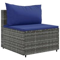 5-delige Loungeset met kussens poly rattan grijs - thumbnail