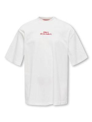 Kids ONLY winter t-shirt meisjes - wit - KogBabette - loose fit, korte mouw