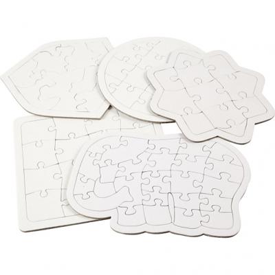 Creativ Company Puzzel, afm 17-21 cm, wit, 10 stuk/ 1 doos