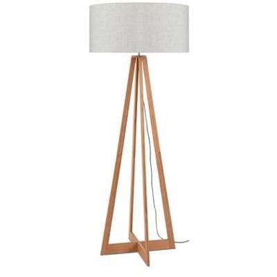 Good&Mojo Vloerlamp 'Everest' Bamboe en Eco linnen, kleur Beige