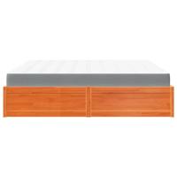 Bed met matras massief grenenhout wasbruin 200x200 cm - thumbnail