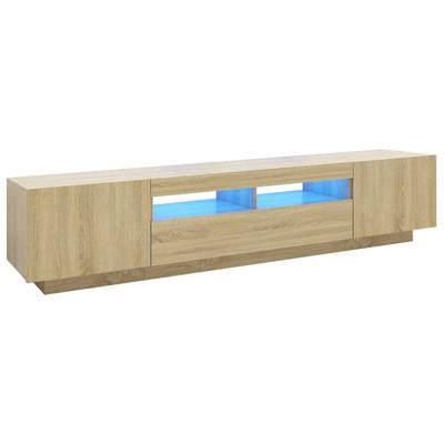 Tv-meubel met LED-verlichting 200x35x40 cm sonoma eikenkleurig