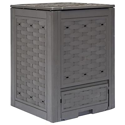 VidaXL Compostbak 300 l 60x60x83 cm kunststof rattan bruin VidaXL Compostbak 300 l 60x60x83 cm kunststof rattan bruin