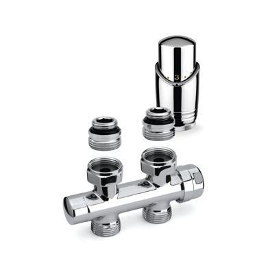 Onderblok Radiator Set Plieger Valvola Design Recht Chroom Onderblok Radiator Set Plieger Valvola Design Recht Chroom