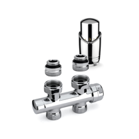 Onderblok Radiator Set Plieger Valvola Design Recht Chroom - thumbnail