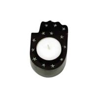 Theelichthouder Hand met Sterren (Zwart) - thumbnail