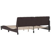 Bedframe zonder matras stof donkerbruin 200x200 cm - thumbnail