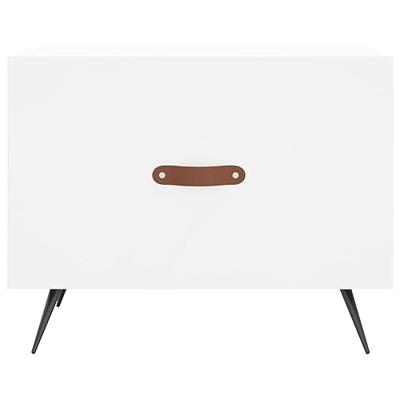 Salontafels 2 st 50x50x40 cm bewerkt hout wit