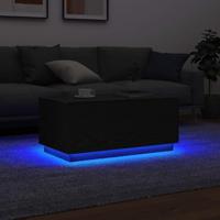 Salontafel met LED-verlichting 90x50x40 cm zwart eiken - thumbnail