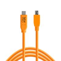 Tether Tools TetherPro USB-C to 2.0 Micro-B 5-Pin 4,6m oranje - thumbnail