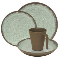 Eurotrail tafelservies Rock melamine groen/bruin 16-delig - thumbnail