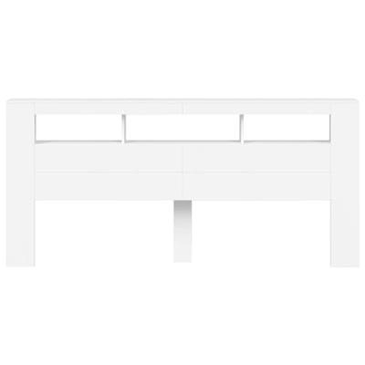 Hoofdeinde met LED 220x18,5x103,5 cm bewerkt hout wit