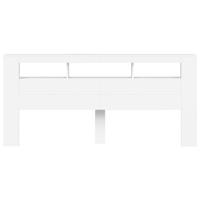 Hoofdeinde met LED 220x18,5x103,5 cm bewerkt hout wit - thumbnail