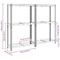 VidaXL 2-laags bandenrekken 2st 110x40x180cm staal&bewerkt hout zilver - thumbnail