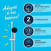 Set doccia con soffione a 2 getti, asta da 60 cm e flessibile - GROHE Vitalio Start 110 26951001 - Risparmio idrico - Cromo - thumbnail