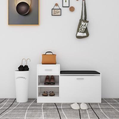 VidaXL Schoenenbank 94,5x31x57 cm bewerkt hout hoogglans wit