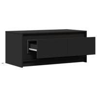 Salontafel met LED-verlichting bewerkt hout zwart - thumbnail