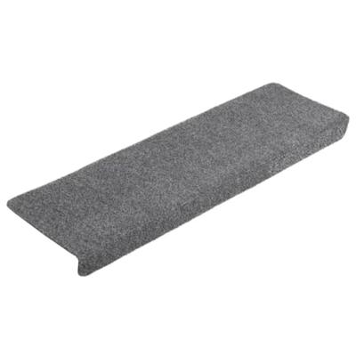 VidaXL Trapmatten zelfklevend 5 stuks 65x21x4 cm lichtgrijs rechthoekige rand VidaXL Trapmatten zelfklevend 5 stuks 65x21x4 cm lichtgrijs rechthoekige rand