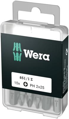 Wera 851/1 Z DIY SiS 05072401001 Kruis-bit PH 2 Gereedschapsstaal Gelegeerd, Taai D 6.3 10 stuk(s)