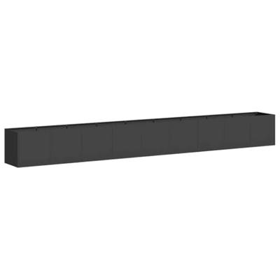 VidaXL Plantenbak 360x40x40 cm koudgewalst staal zwart
