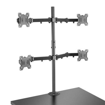 LINDY Zubehör TFT/LCD-TV Monitor-tafelbeugel Aantal monteerbare displays: 4 Display(s) 43,2 cm (17) - 71,1 cm (28) Zwart Kantelbaar, Zwenkbaar