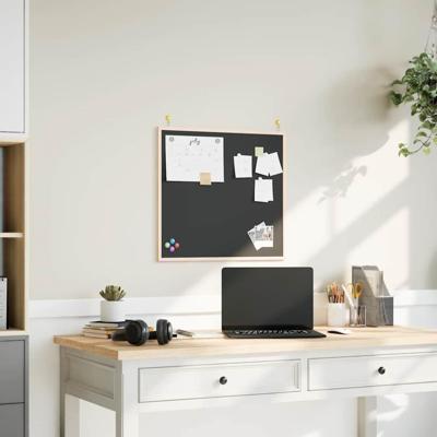 Krijtbord met massief grenenhouten lijst 60x55 cm zwart Krijtbord met massief grenenhouten lijst 60x55 cm zwart