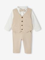 4-delige babyset jongens ceremonie beige - thumbnail