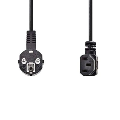 Stroomkabel | Type F (CEE 7/7) Male | IEC-320-C13 | Gehoekt | Gehoekt | Vernikkeld | 5.00 m | Rond | PVC | Zwart