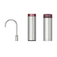 Quooker Nordic Round kokendwaterkraan - draaibare uitloop - PRO3 incl. Cube reservoir - Warm / kokend / bruisend / gefilterd water - RVS 3NRRVS-CUBE - thumbnail