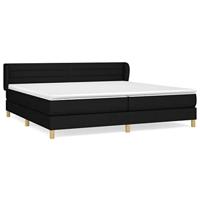 Boxspring met matras stof zwart 200x200 cm - thumbnail