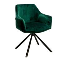 Bronx71 Velvet eetkamerstoel Furtado draaibaar groen - thumbnail